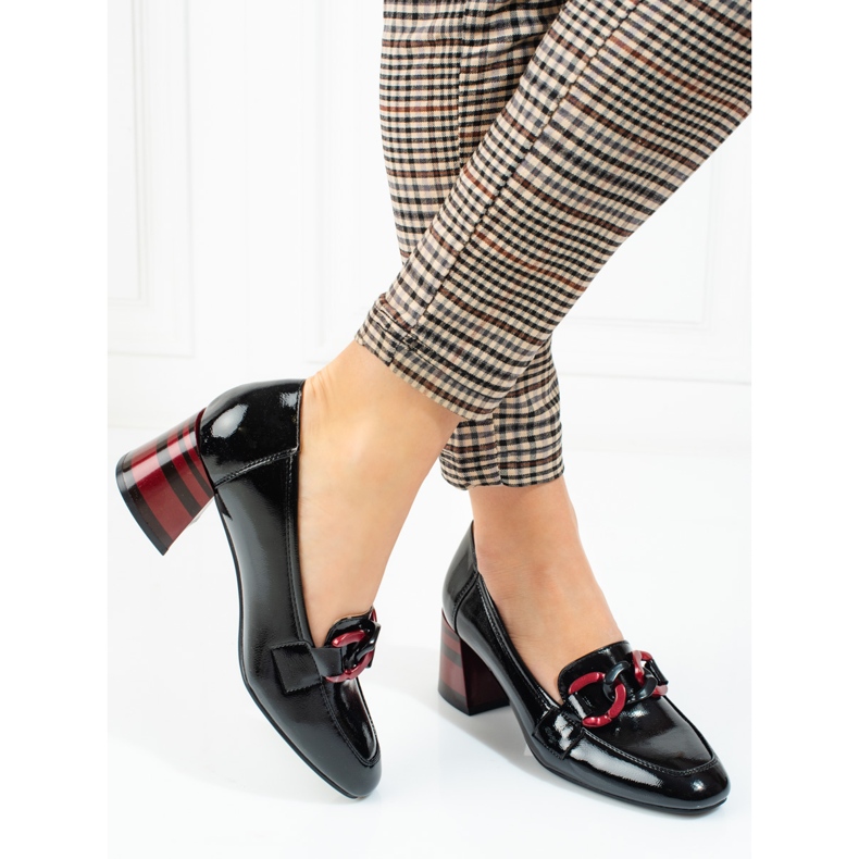 Décolleté nere Vinceza da donna con catena nero 1
