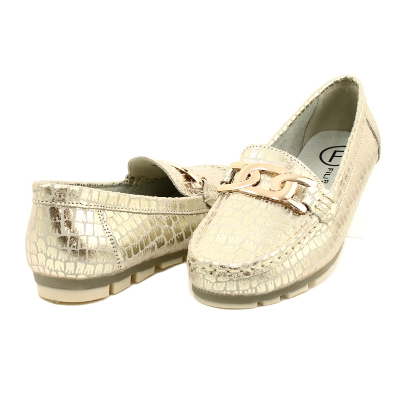Mocassino Filippo DP3630/23 in pelle dorata beige d'oro 4