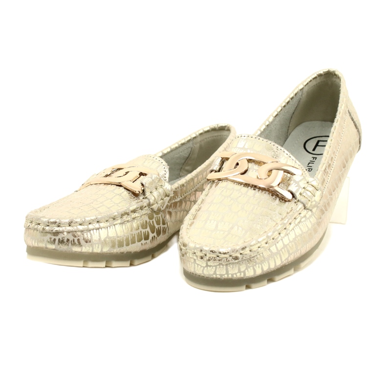 Mocassino Filippo DP3630/23 in pelle dorata beige d'oro 3