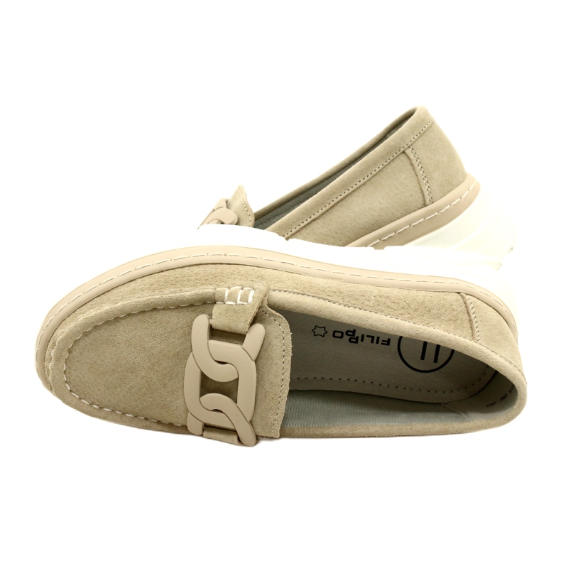 Mocassini in pelle Filippo DP4552/23 beige 5