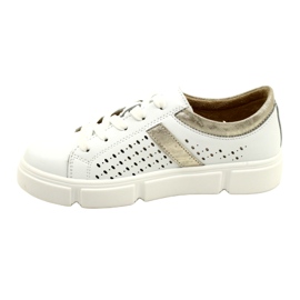 Sneakers in pelle traforata Filippo DP4531/23 WH GO bianco bianca 2
