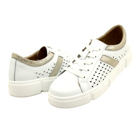 Sneakers in pelle traforata Filippo DP4531/23 WH GO bianco bianca 4