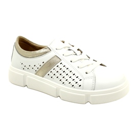 Sneakers in pelle traforata Filippo DP4531/23 WH GO bianco bianca 1