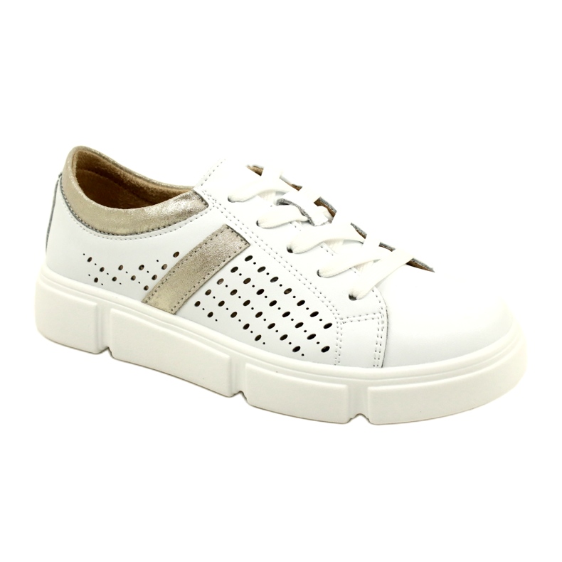 Sneakers in pelle traforata Filippo DP4531/23 WH GO bianco 1