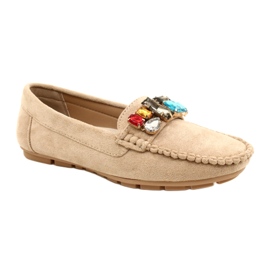 Evento Mocassini eco-part da donna con pietre beige 1