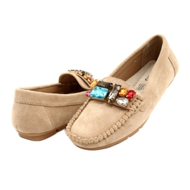 Evento Mocassini eco-part da donna con pietre beige 3