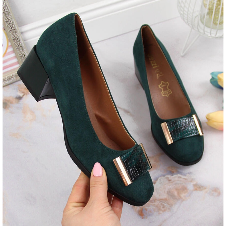Decolleté da donna in camoscio verde Jezzi RMR2130A-9 1