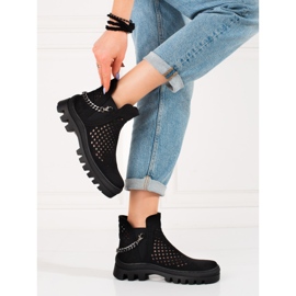 Stivali traforati da donna Potocki Black nero 2