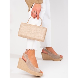 Sandalo con zeppa Shelovet beige da donna 1