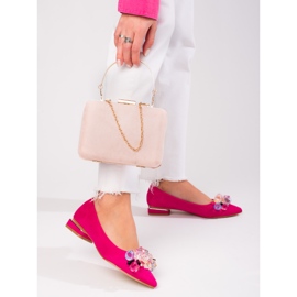 Décolleté Shelovet con tacco basso da donna in camoscio fucsia rosa 1