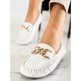 Mocassini classici da donna Shelovet bianchi bianca 2