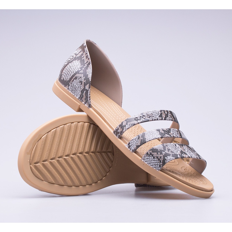 Sandali piatti aperti Crocs Tulum W 206109-15W marrone 1