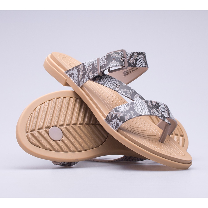 Sandali Crocs Tulum Toe Post da donna W 206108-15W marrone 1