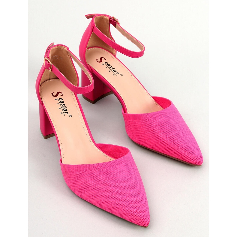 BM Décolleté con tacco e cintura Rossi Fucsia rosa 2