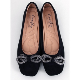 BM Ballerine Serna Nero in camoscio con fiocco 1