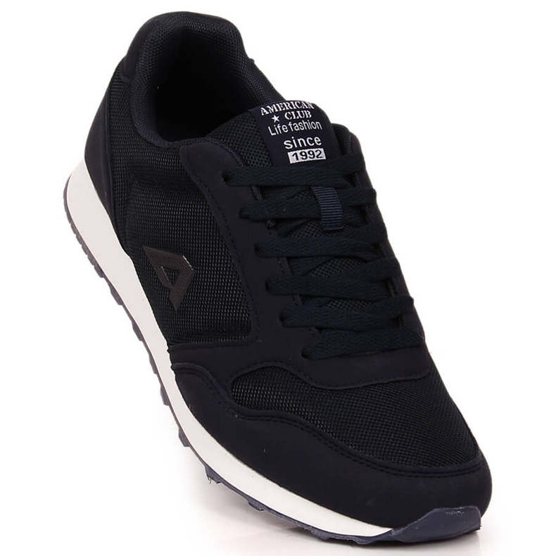 Scarpe sportive stringate American Club 136/23 blu navy 1