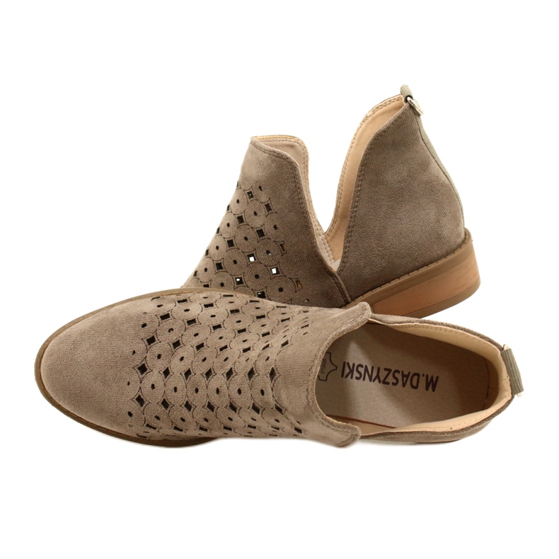 DASZYŃSKI Stivaletti In Pelle Scamosciata Traforati Con Taglio Carine beige marrone 6
