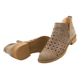 DASZYŃSKI Stivaletti In Pelle Scamosciata Traforati Con Taglio Carine beige marrone 5