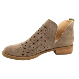 DASZYŃSKI Stivaletti In Pelle Scamosciata Traforati Con Taglio Carine beige marrone 2
