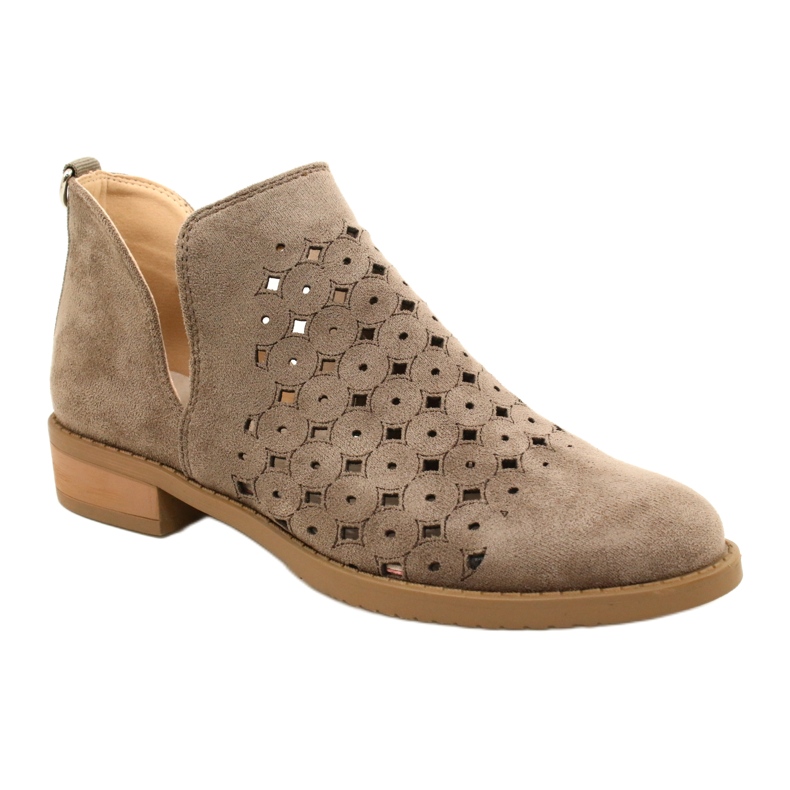 DASZYŃSKI Stivaletti In Pelle Scamosciata Traforati Con Taglio Carine beige marrone 1