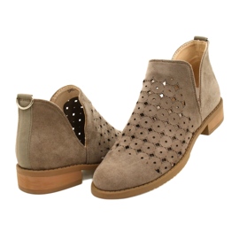 DASZYŃSKI Stivaletti In Pelle Scamosciata Traforati Con Taglio Carine beige marrone 4