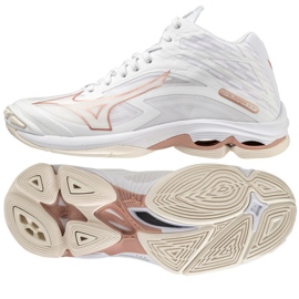 Scarpe da pallavolo Mizuno Wave Lightning Z7 Mid W V1GC225036 bianca bianca 1