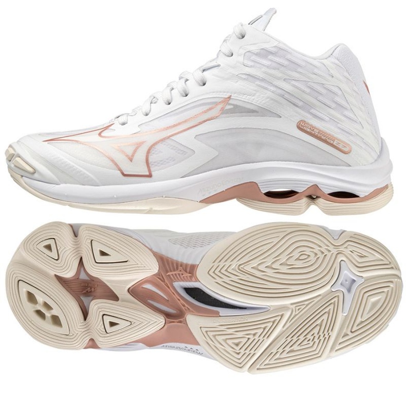 Scarpe da pallavolo Mizuno Wave Lightning Z7 Mid W V1GC225036 bianca bianca 1
