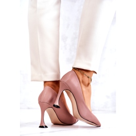 S.Barski Tamira stiletti rosa in pelle alla moda 4