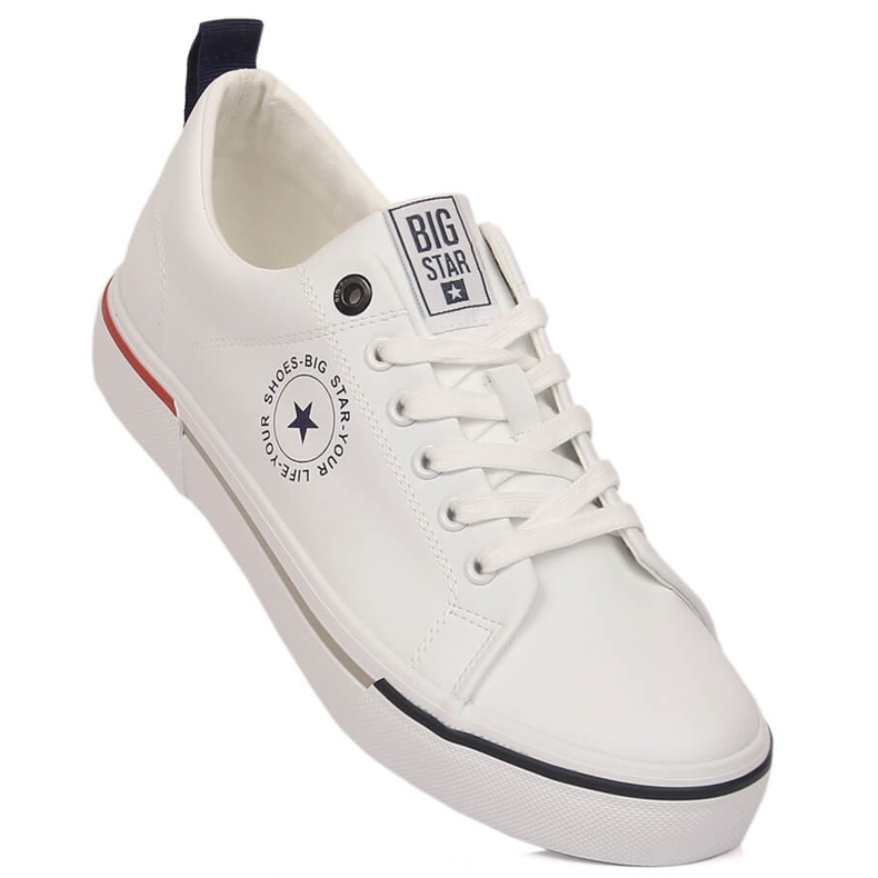 Sneakers da uomo in pelle ecologica bianca Big Star LL174209 bianco 1