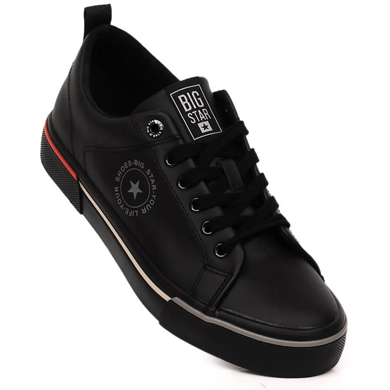 Sneakers nere da uomo realizzate in pelle ecologica Big Star LL174210 nero 1