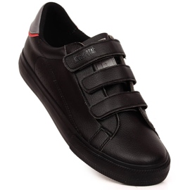 Big Star LL174633 sneakers da uomo in ecopelle nera con velcro nero 1