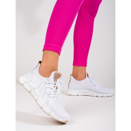 Sneakers Shelovet bianche con inserto beige bianco 1