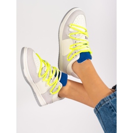 Sneakers Shelovet con lacci gialli bianca 1