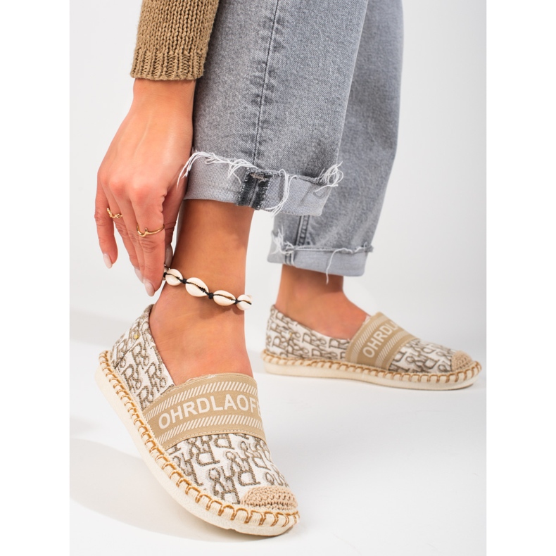 Espadrillas beige Shelovet da donna con fantasia 1