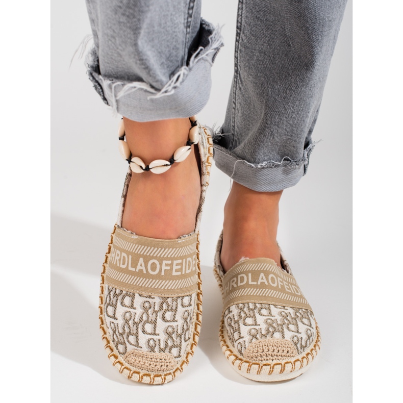 Espadrillas beige Shelovet da donna con fantasia 2