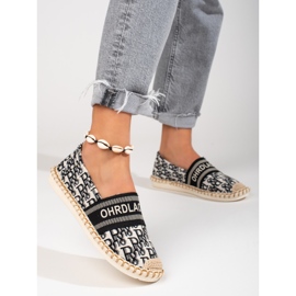 Espadrillas nere Shelovet da donna con motivo nero 1