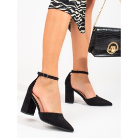 Décolleté Shelovet da donna in camoscio nero 1