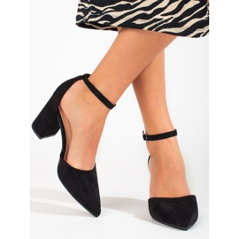 Décolleté Shelovet da donna in camoscio nero 2