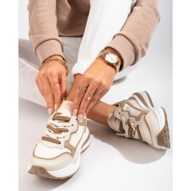 Sneaker donna Shelovet beige con lacci 1