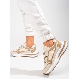 Sneaker donna Shelovet beige con lacci 2
