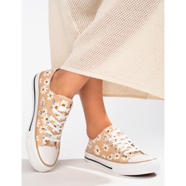 Sneakers donna Shelovet beige floreale 2