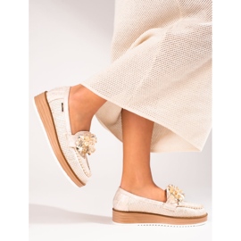Scarpe da donna Shelovet beige con cristalli 2