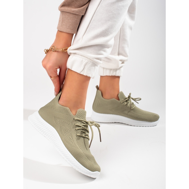 Shelovet scarpe sportive in tessuto verde 1