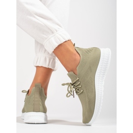 Shelovet scarpe sportive in tessuto verde 2