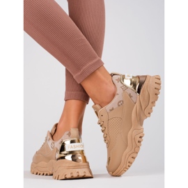 Sneakers Shelovet beige da donna con suola spessa 2