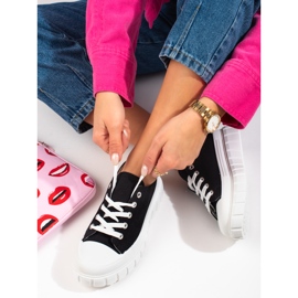 Sneakers nere con plateau Shelovet da donna nero 1