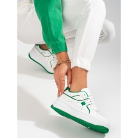 Scarpe sportive da donna Shelovet bianche e verdi bianca 2