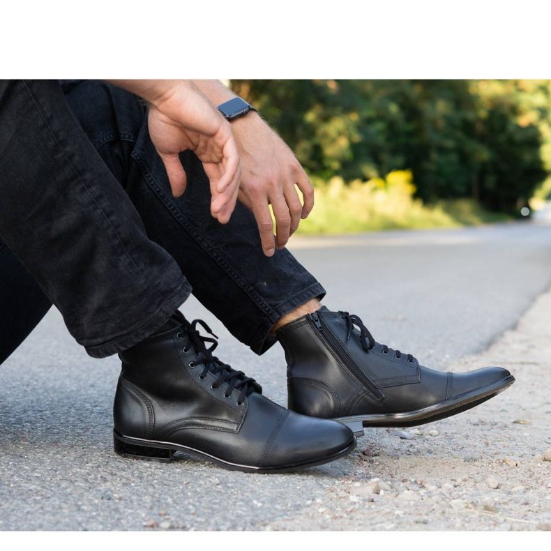 Olivier Stivaletti Chelsea in pelle da uomo 287D w black nero 3