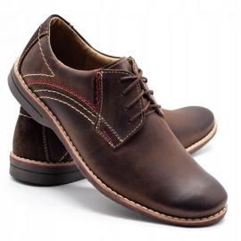 Scarpe da uomo in pelle Olivier 242 marrone 1