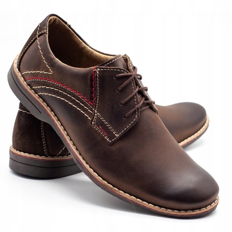 Scarpe da uomo in pelle Olivier 242 marrone 1